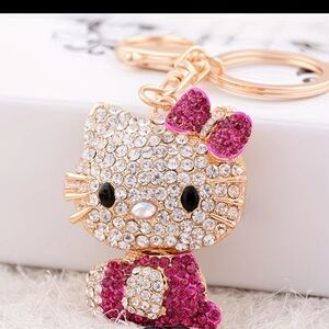 🆕️🐱 HELLO KITTY RHINESTONE BAG CHARM KEY CHAIN - FUSHIA PINK ONLY🐱